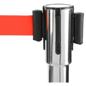 Silver stanchion with 2 meters red belt - ECOLINE - Image 4