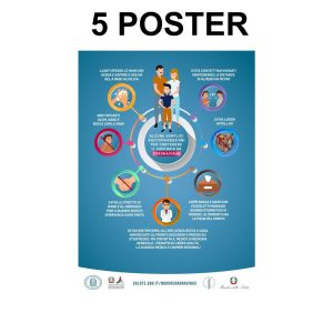 Kit di 5 poster in carta con norme igienico sanitarie - immagine 1