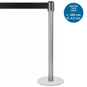 Silver stanchion with 2 meters belt - Image 3