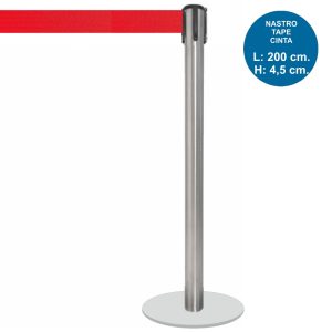 Silver stanchion with 2 meters belt - Image 1