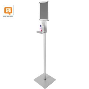 Espositore autoportante alluminio colonnina porta dispenser disinfettante sapone con profilo da 30 2
