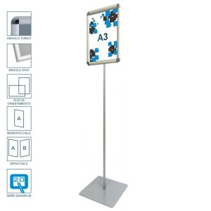 Cornice a scatto autoportante A3 monofacciale bifacciale verticale orizzontale angolo vivo tondo 2