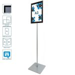 Cornice a scatto autoportante A3 nera monofacciale bifacciale verticale orizzontale angolo vivo 2