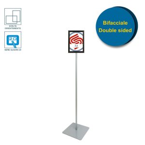Black A4 double sided snap frame floor standing QUADRA SERIES - Image 1