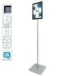 Cornice a scatto autoportante A4 nera monofacciale bifacciale verticale orizzontale angolo vivo 3