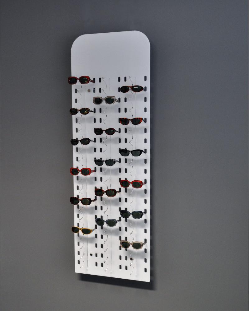 Espositore da parete opalino per 60 paia di occhiali