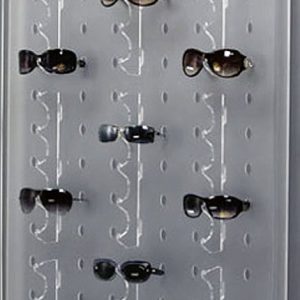 Espositore da parete satinato per 45 paia di occhiali