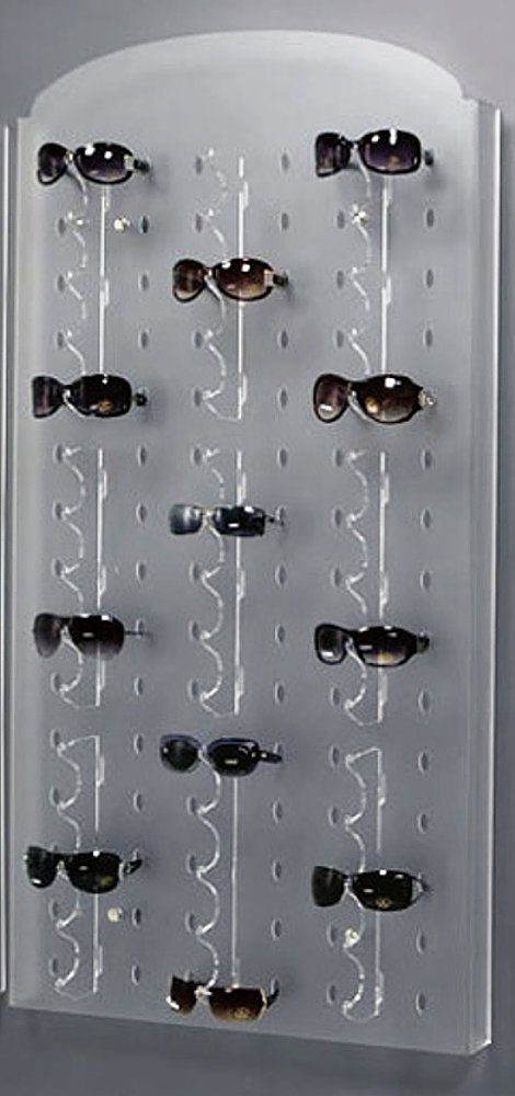 Espositore da parete satinato per 45 paia di occhiali