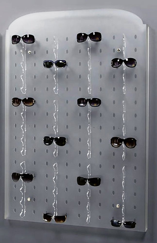 Espositore da parete satinato per 60 paia di occhiali