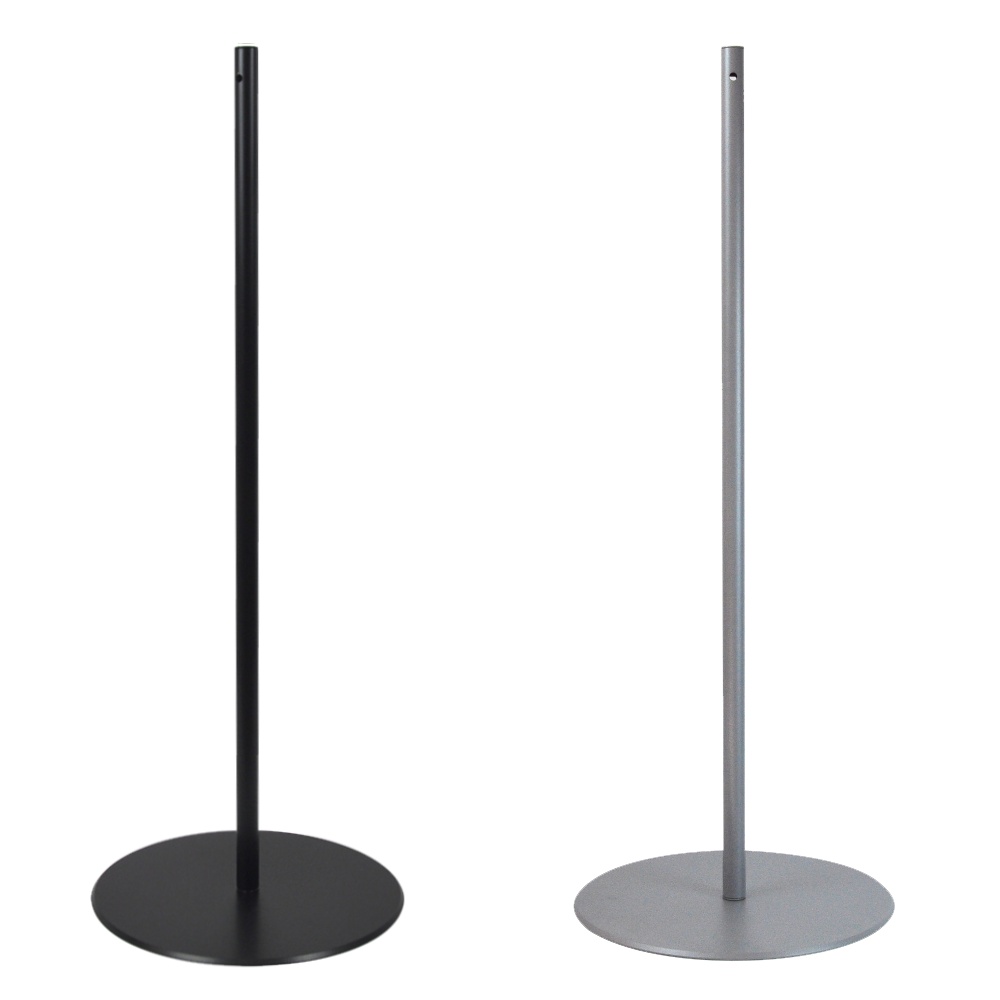 Colonnina segnapercorso di delimitazione H 90 silver nera per uso con cordino elastico