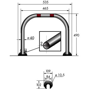 Dissuasore manuale parcheggio dimensioni
