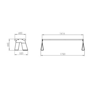 Panchina bicolore da esterno senza schienale - immagine 4