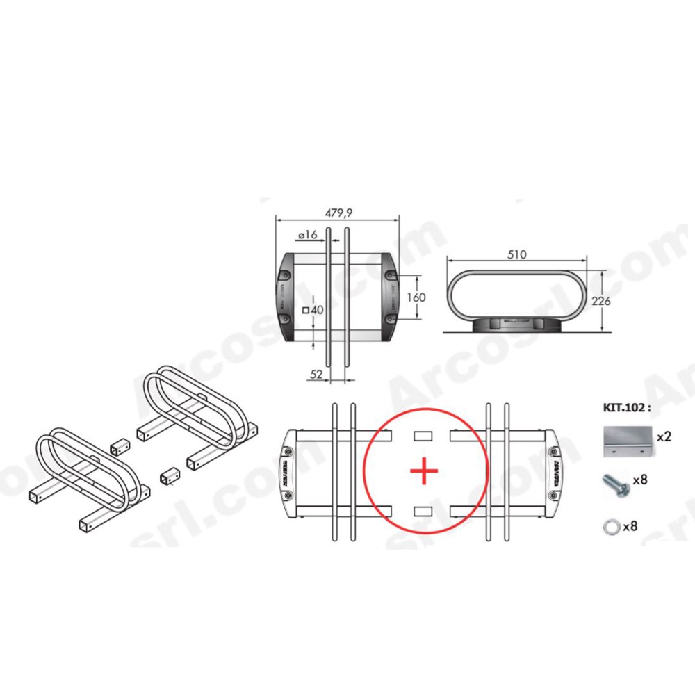Rastrelliera portabici 1 dimensioni