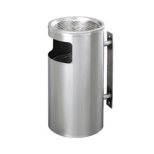 Posacenere circolare da parete con cestino - immagine 1