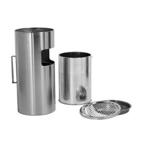 Posacenere circolare da parete con cestino - immagine 2