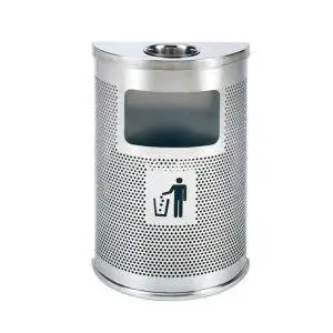 Posacenere semi circolare da parete con cestino - immagine 1