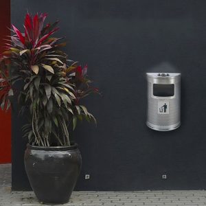 Posacenere semi circolare da parete con cestino - immagine 3