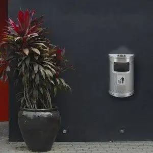 Posacenere semi circolare da parete con cestino - immagine 3