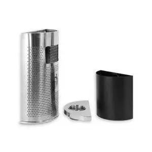 Posacenere semi circolare da parete con cestino - immagine 2