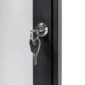 Bacheca grigio antracite da interno ed esterno con fondo magnetico in acciaio bianco dettaglio 2