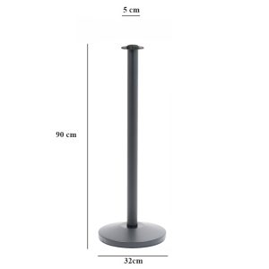 Colonnina segna percorso in ottone nero senza pomello misure