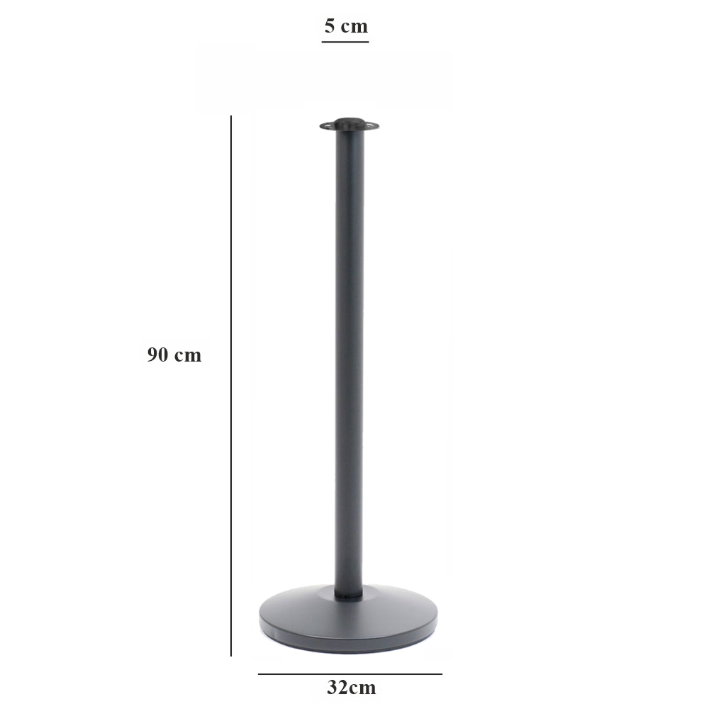 Colonnina segna percorso in ottone nero senza pomello misure