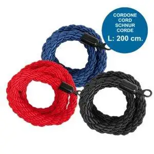 Cordone intrecciato per colonnine segnapercorso serie Theatre Black