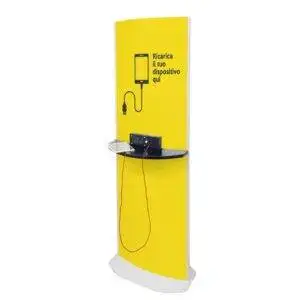 Totem bifacciale con postazione di ricarica