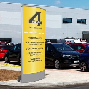 Totem pubblicitario luminoso bifacciale da esterno COMPLETO DI STAMPA - immagine 2