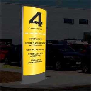 Totem pubblicitario luminoso bifacciale da esterno COMPLETO DI STAMPA - immagine 3