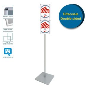 2 x A4 recto-verso avec cadre encliquetable au sol QUADRA SERIES – Image 1