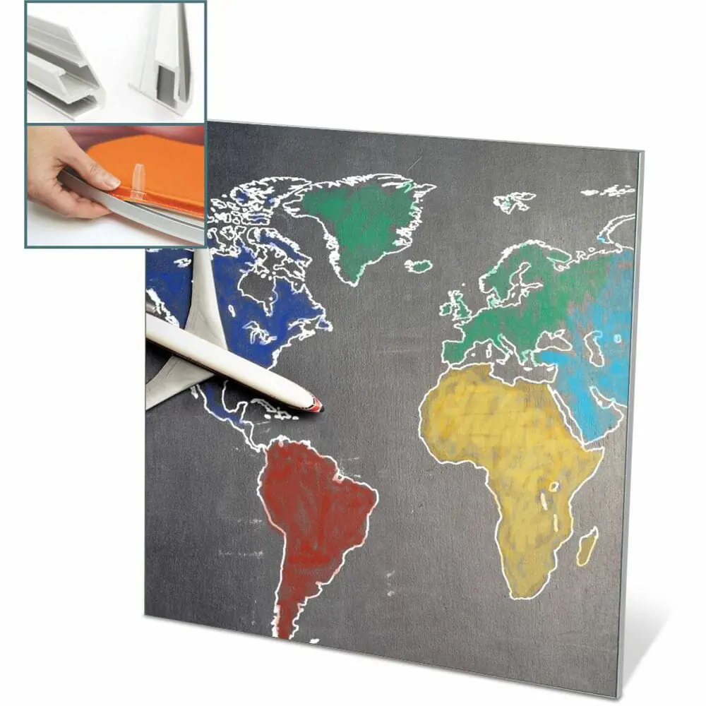 Cornice da parete con profilo lineare slim per stampa su tessuto