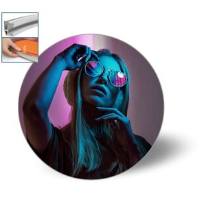 Cornice rotonda da parete con stampa in tessuto - immagine 1