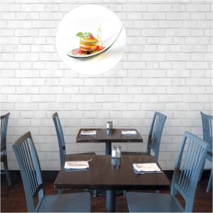 Cornice rotonda da parete con stampa in tessuto - immagine 2