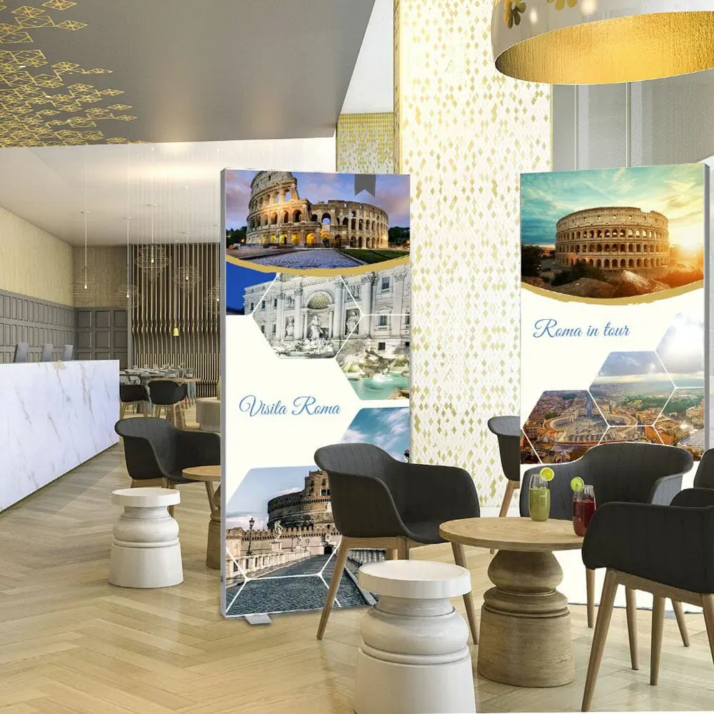 Parete divisoria autoportante con pannello fonoassorbente ambientata