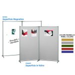 Parete divisoria doppia superficie magnetica bianca e panno in feltro colorato 1