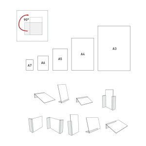 Portavvisi da banco con base in acciaio spazzolato silver orientamento