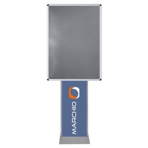 Cornice a scatto autoportante 70x100 monofacciale bifacciale verticale angolo tondo con pannello personalizzato