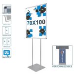 Cornice a scatto autoportante 70x100 monofacciale bifacciale verticale angolo vivo tondo personalizzabile