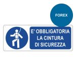 Cartello segnaletica forex e obbligatoria la cintura di sicurezza 333x125
