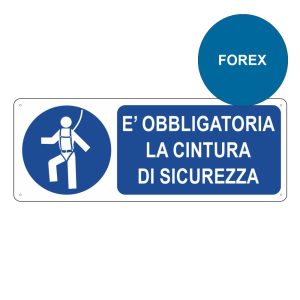Cartello segnaletica forex e obbligatoria la cintura di sicurezza 333x125