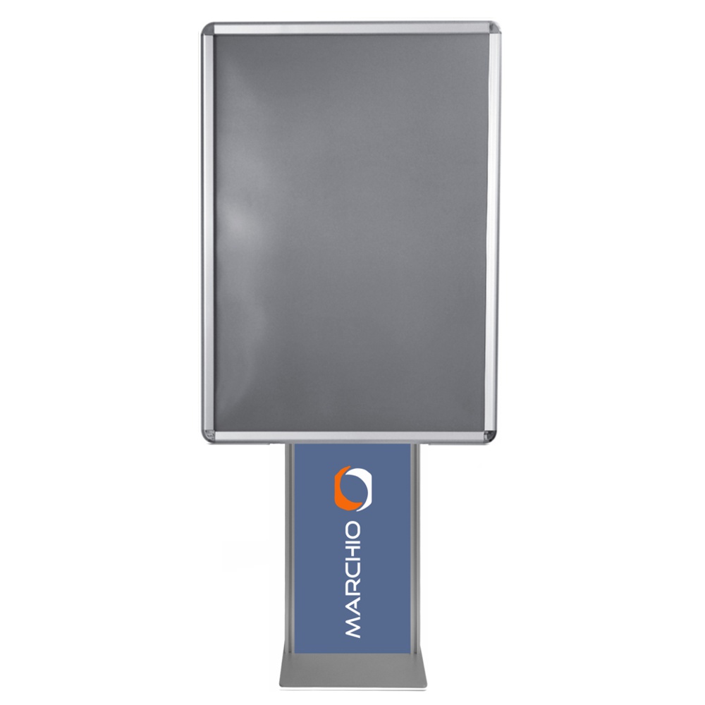 A0 Self-supporting vertical snap frame with rounded corners, single-sided and double-sided, 32 customized