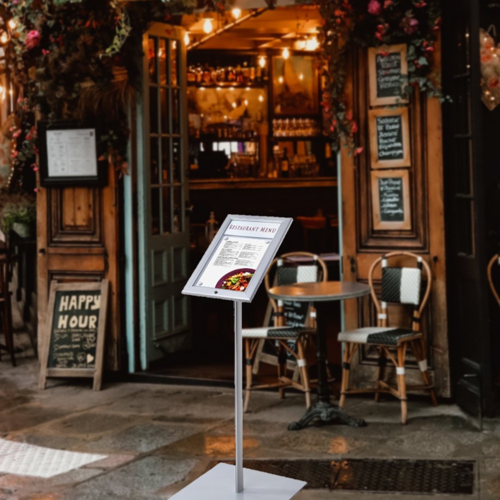 Porta menù da esterno con led