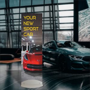 Totem pubblicitario Slim 50x160 pannello in sandwich e base in metallo amb