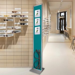 Espositore portadepliant configurabile con tasche A5 ambientato