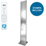 Espositore pubblicitario da terra con tasche portadepliant A5 pannello dibond monofacciale bifacciale 1