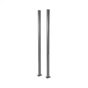 Coppia montanti piantana per segnaletica da esterno silver