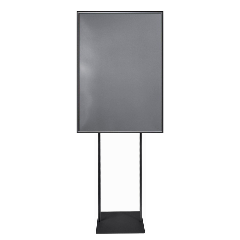 Cornice a scatto autoportante 70x100 interamente nera monofacciale bifacciale angolo vivo 2