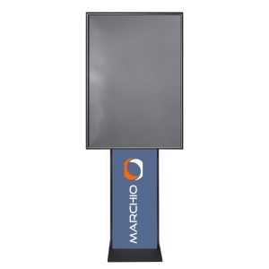 Cornice a scatto autoportante 70x100 interamente nera monofacciale bifacciale angolo vivo con pannello personalizzato