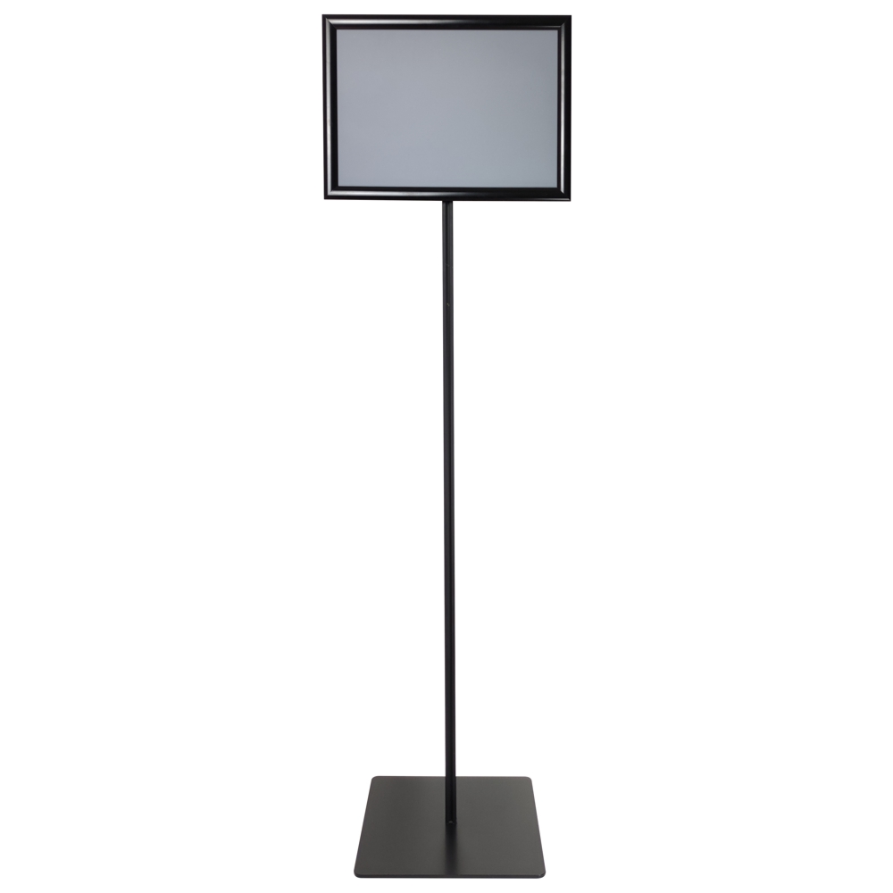 Cornice a scatto autoportante A3 interamente nera monofacciale bifacciale orizzontale angolo vivo